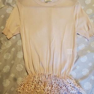 Nina ricci peplum lace blouse shirt small xsmall 2 4